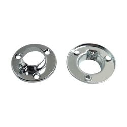 Bridas de tubo de armario con soporte de tubo redondo de acero cromado