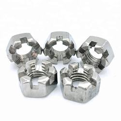 Tuerca almenada con tuerca ranurada fina hexagonal